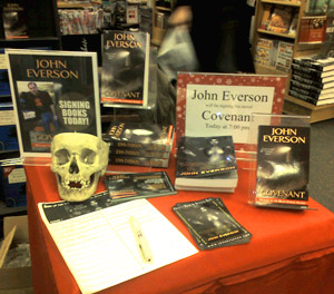 Highland, Indiana Borders signing... with skull