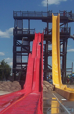 John Everson on a waterslide