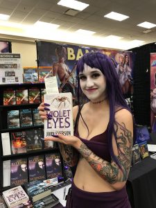 Beth Braun with VIOLET EYES at HorrorHound Weekend 2017 in Indianapolis.