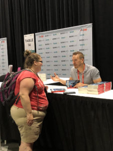 Jonathan Janz signs at Book Expo 2018